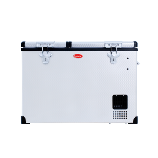 SnoMaster - 66L Low Profile Dual Compartment Mobile Fridge/Freezer AC/DC - Stainless Steel (SMDZ-LP66D)