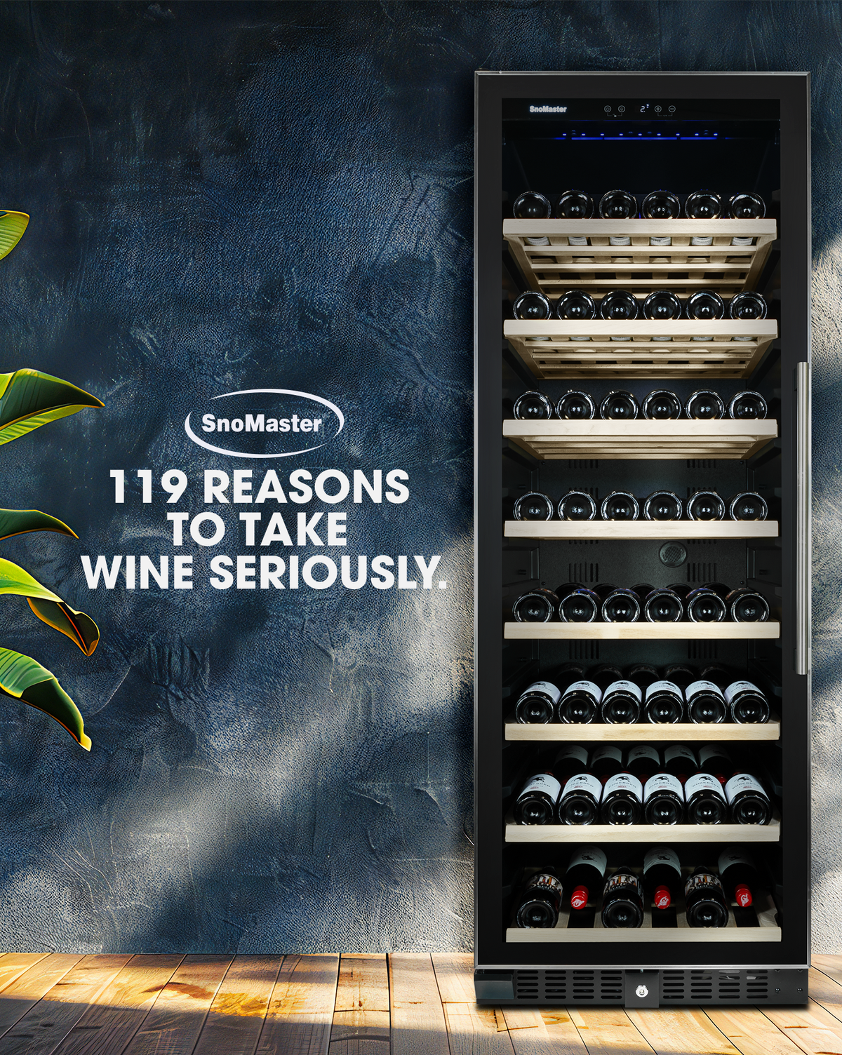 SnoMaster - 119 Bottle Single Zone Wine Cooler - (SMBC-407W)