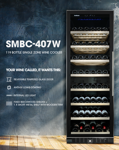 SnoMaster - 119 Bottle Single Zone Wine Cooler - (SMBC-407W)