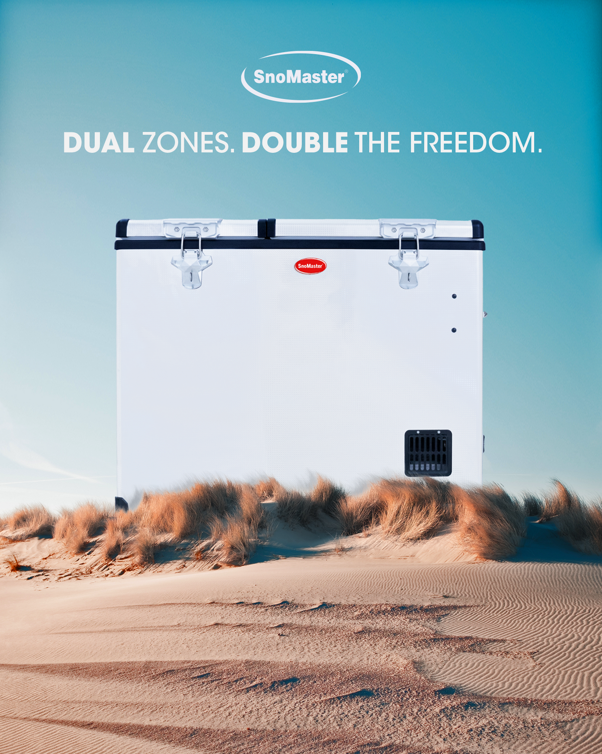 SnoMaster - 72L Dual Compartment Mobile Fridge/Freezer AC/DC -  Stainless Steel (SMDZ-CL72D)