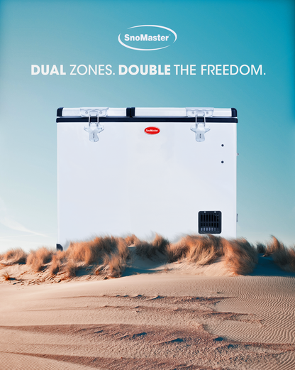 SnoMaster - 72L Dual Compartment Mobile Fridge/Freezer AC/DC -  Stainless Steel (SMDZ-CL72D)