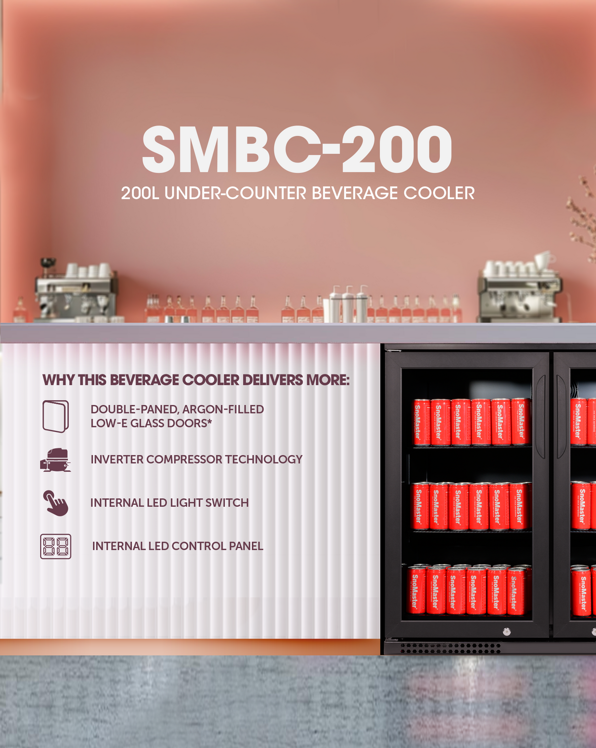 SnoMaster - 200L Under-Counter Beverage Cooler (SMBC-200)