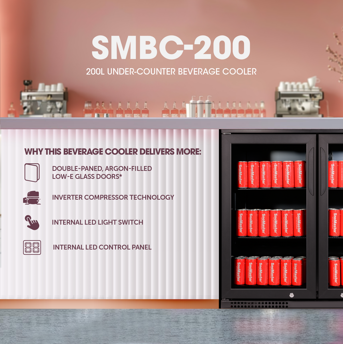 SnoMaster - 200L Under-Counter Beverage Cooler (SMBC-200)