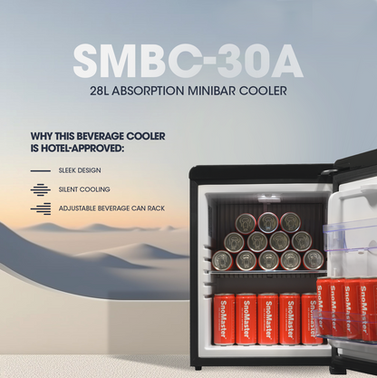 SnoMaster - 28L Absorption Minibar Cooler - Black (SMBC-30A)