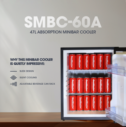 SnoMaster - 47L Absorption Minibar Cooler - Black (SMBC-60A)
