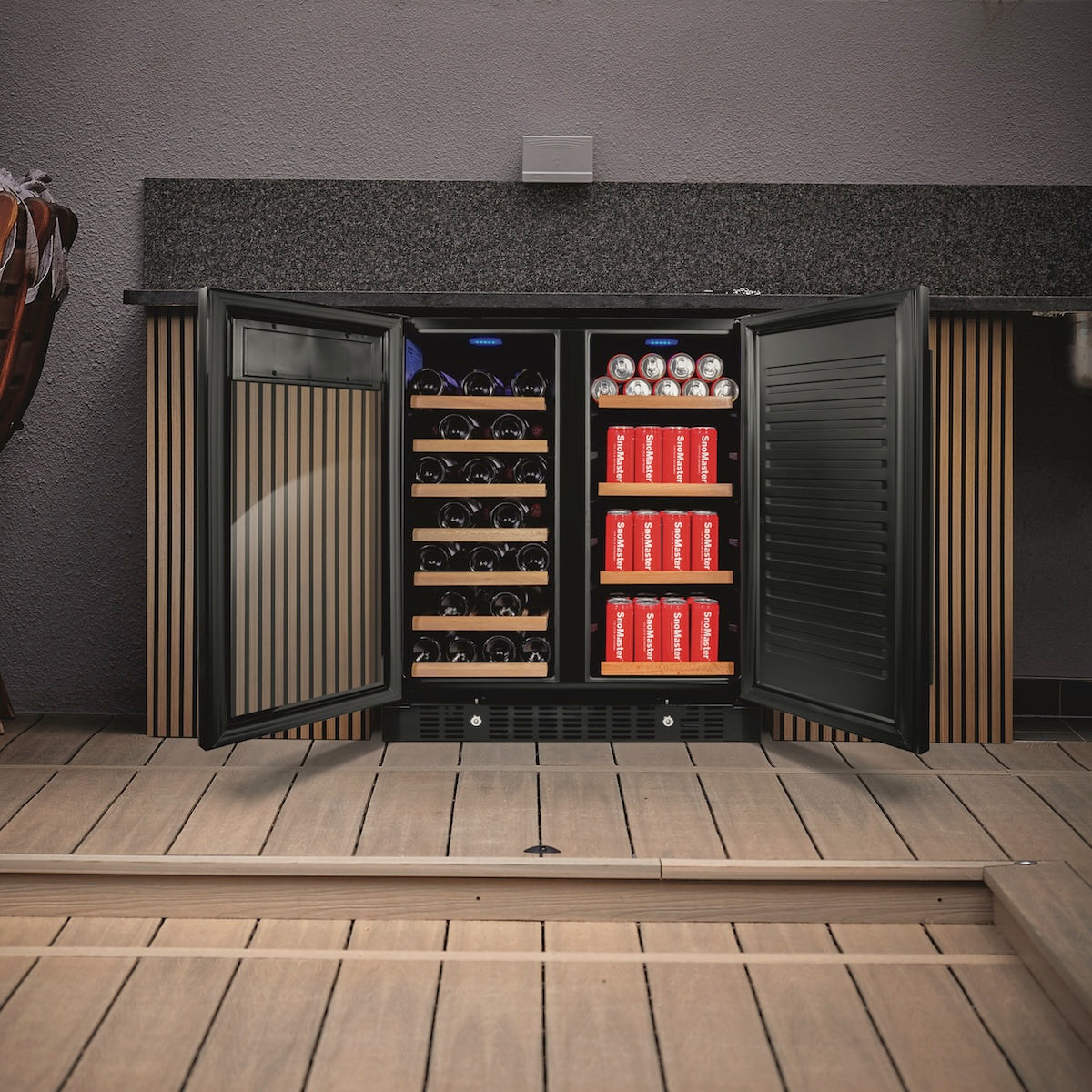 SnoMaster - 95L + 34 Bottle Pro Series Double Door Beverage/Wine Cooler (SMBW-95-34)