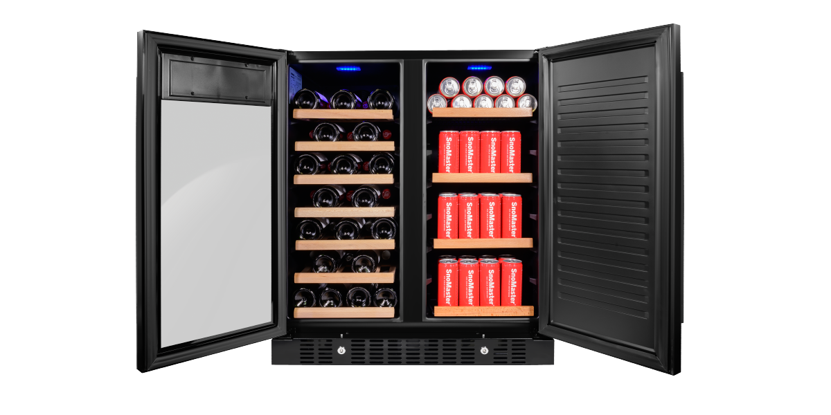 SnoMaster - 95L + 34 Bottle Pro Series Double Door Beverage/Wine Cooler (SMBW-95-34)