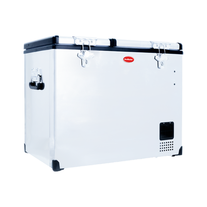 SnoMaster - 72L Dual Compartment Mobile Fridge/Freezer AC/DC -  Stainless Steel (SMDZ-CL72D)