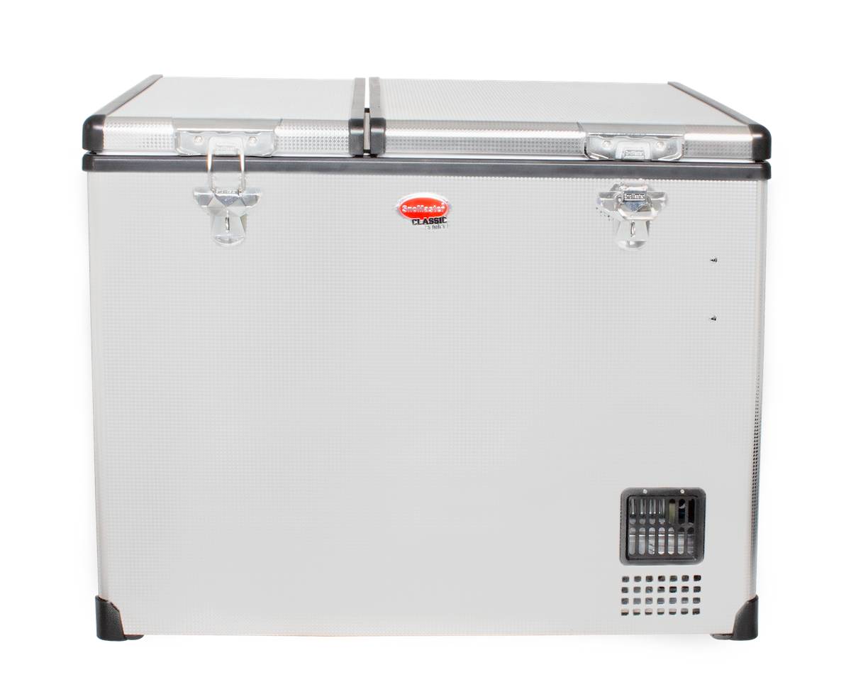 SnoMaster - 72L Dual Compartment Mobile Fridge/Freezer AC/DC -  Stainless Steel (SMDZ-CL72D)