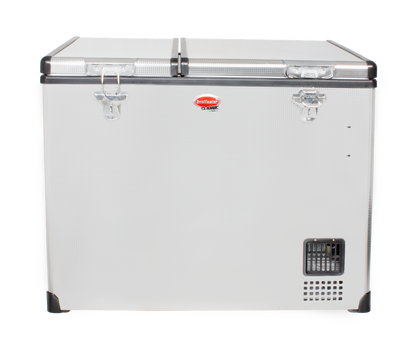SnoMaster - 72L Dual Compartment Mobile Fridge/Freezer AC/DC -  Stainless Steel (SMDZ-CL72D)