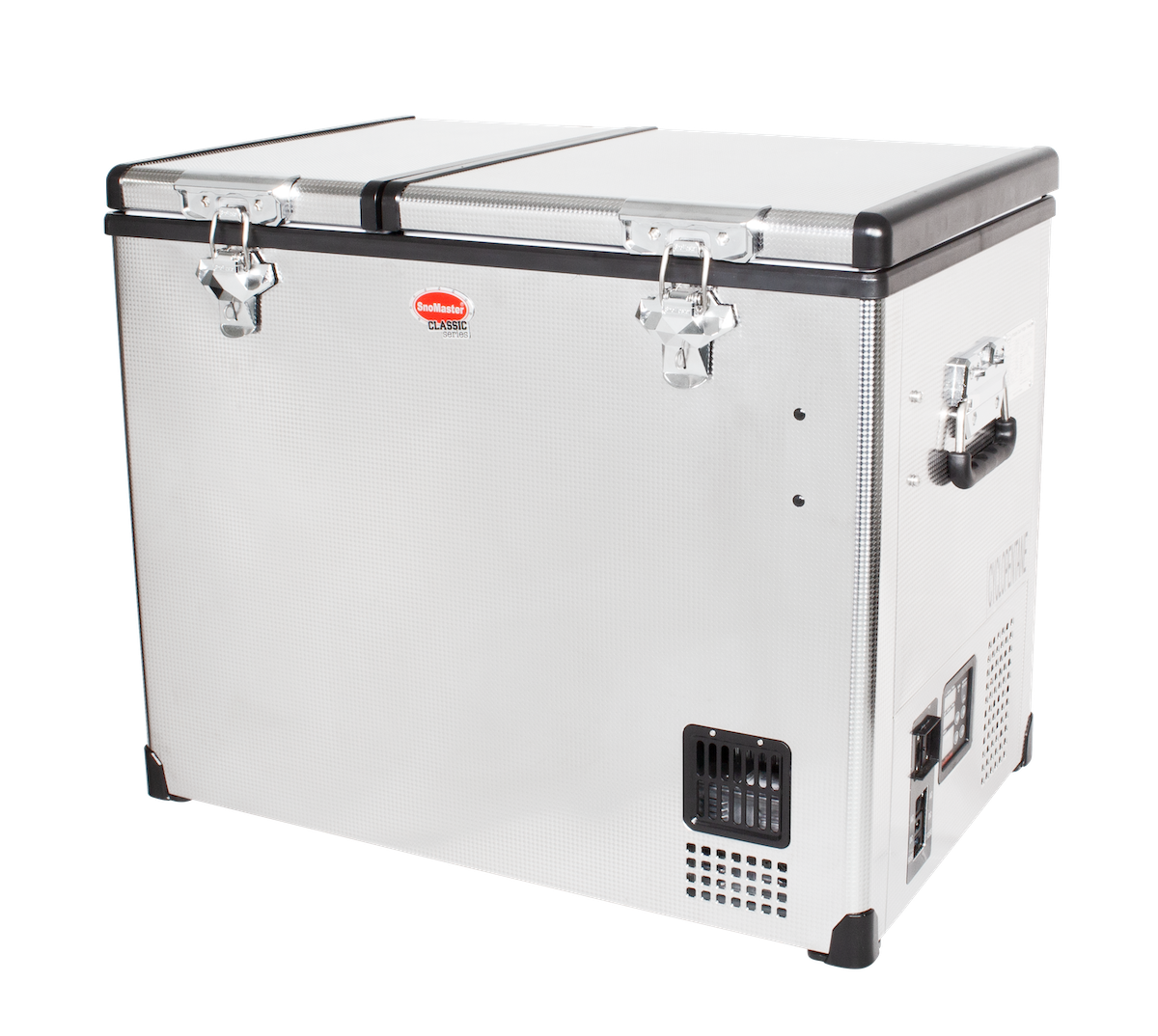 SnoMaster - 72L Dual Compartment Mobile Fridge/Freezer AC/DC -  Stainless Steel (SMDZ-CL72D)