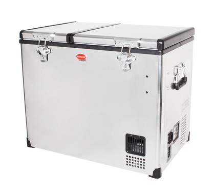 SnoMaster - 72L Dual Compartment Mobile Fridge/Freezer AC/DC -  Stainless Steel (SMDZ-CL72D)
