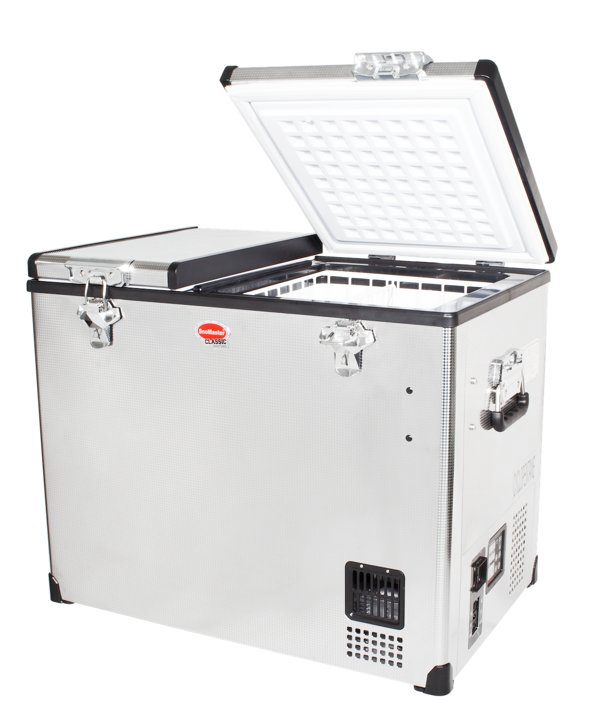 SnoMaster - 72L Dual Compartment Mobile Fridge/Freezer AC/DC -  Stainless Steel (SMDZ-CL72D)