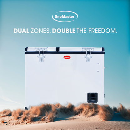 SnoMaster - 72L Dual Compartment Mobile Fridge/Freezer AC/DC -  Stainless Steel (SMDZ-CL72D)