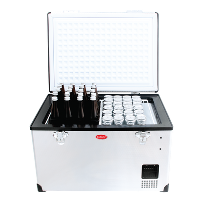 SnoMaster - 65L Low Profile Single Compartment Mobile Fridge/Freezer AC/DC - Stainless Steel (SMDZ-LP65)