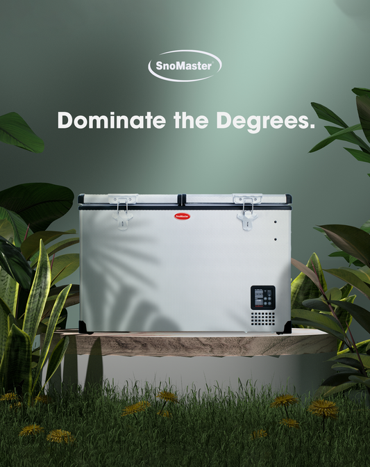 SnoMaster - 81.5L Dual Compartment Mobile Fridge/Freezer AC/DC - Stainless Steel (SMDZ-TR82D)