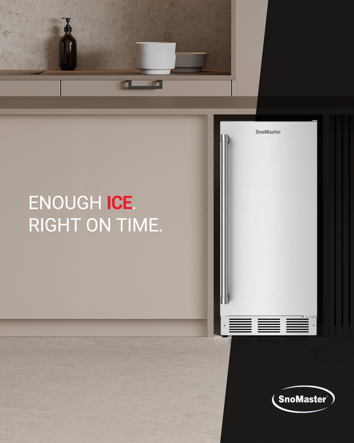 SnoMaster – 30Kg/24Hr Plumbed-in Gourmet Type Ice Maker (SMIC-30S)