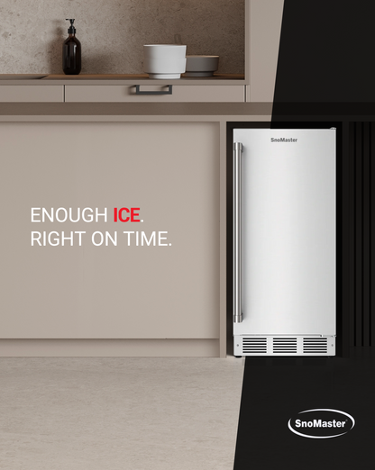 SnoMaster – 30Kg/24Hr Plumbed-in Gourmet Type Ice Maker (SMIC-30S)