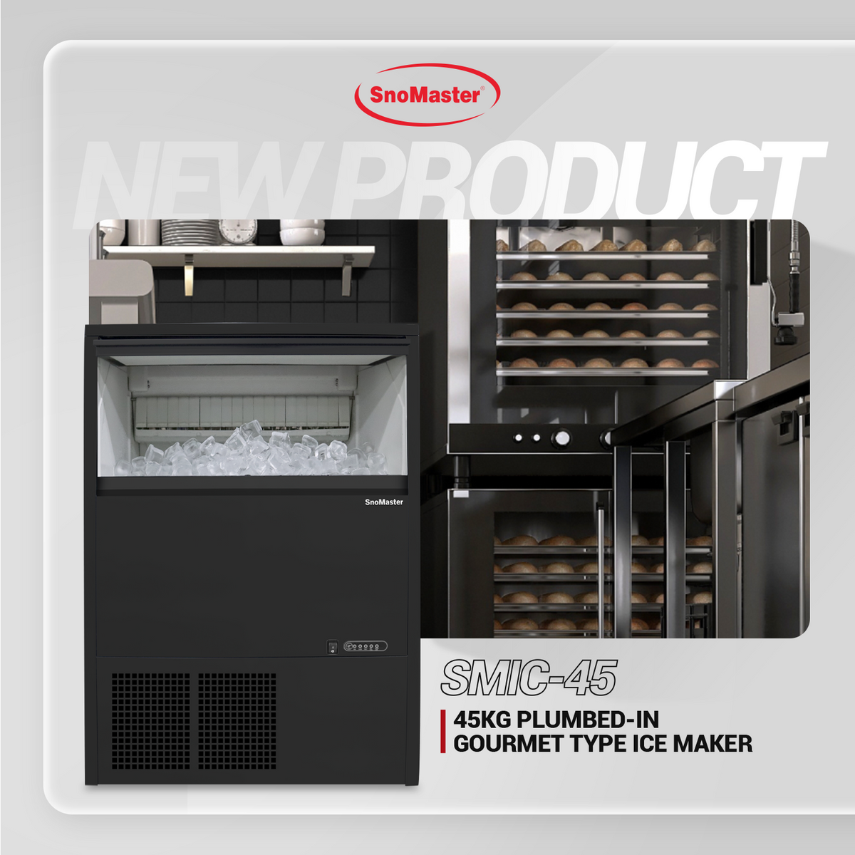 SnoMaster – 45Kg Plumbed-in Gourmet Type Ice Maker (SMIC-45)