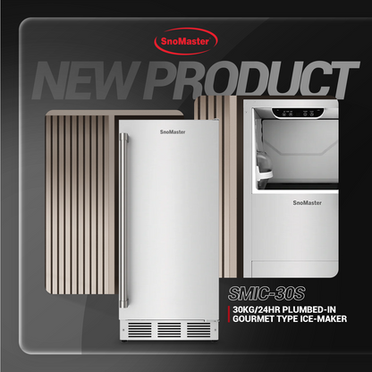 SnoMaster – 30Kg/24Hr Plumbed-in Gourmet Type Ice Maker (SMIC-30S)