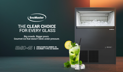 SnoMaster – 45Kg Plumbed-in Gourmet Type Ice Maker (SMIC-45)