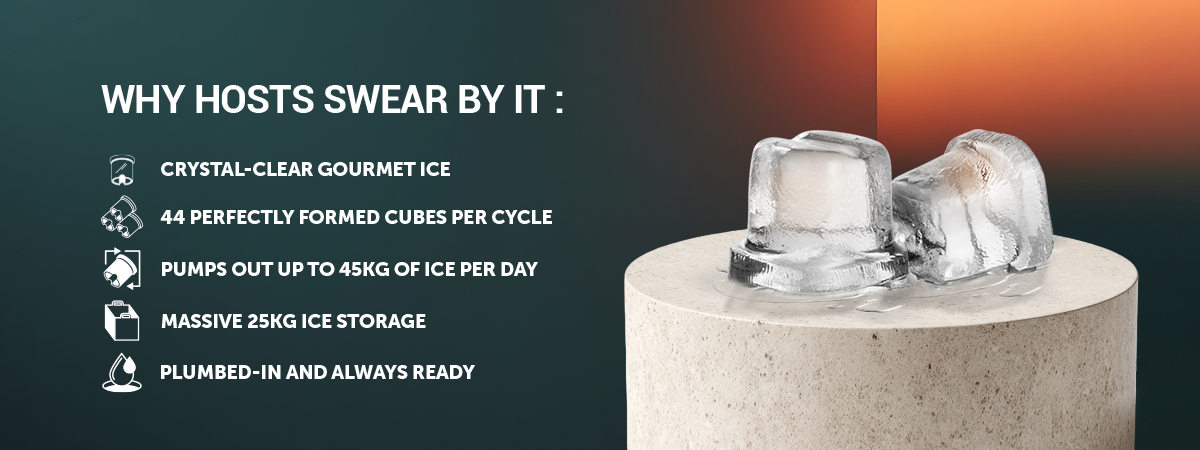 SnoMaster – 45Kg Plumbed-in Gourmet Type Ice Maker (SMIC-45)