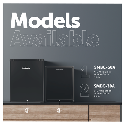 SnoMaster - 47L Absorption Minibar Cooler - Black (SMBC-60A)