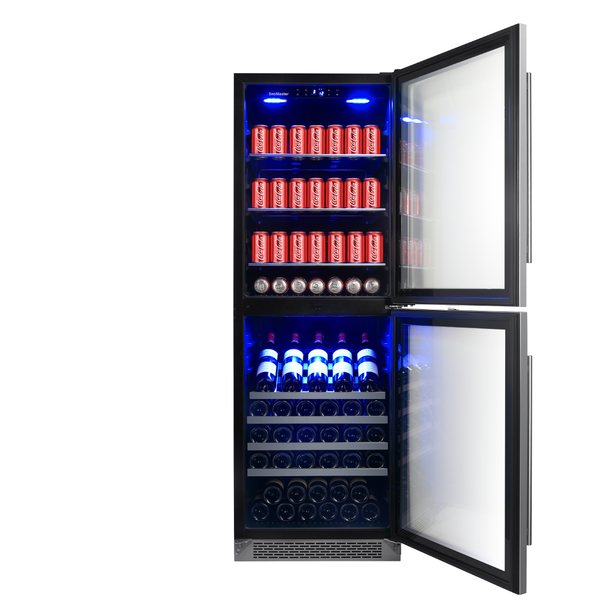 SnoMaster - 206L + 75 Bottle Upright Double Door Beverage/Wine Cooler (SMBW-180)