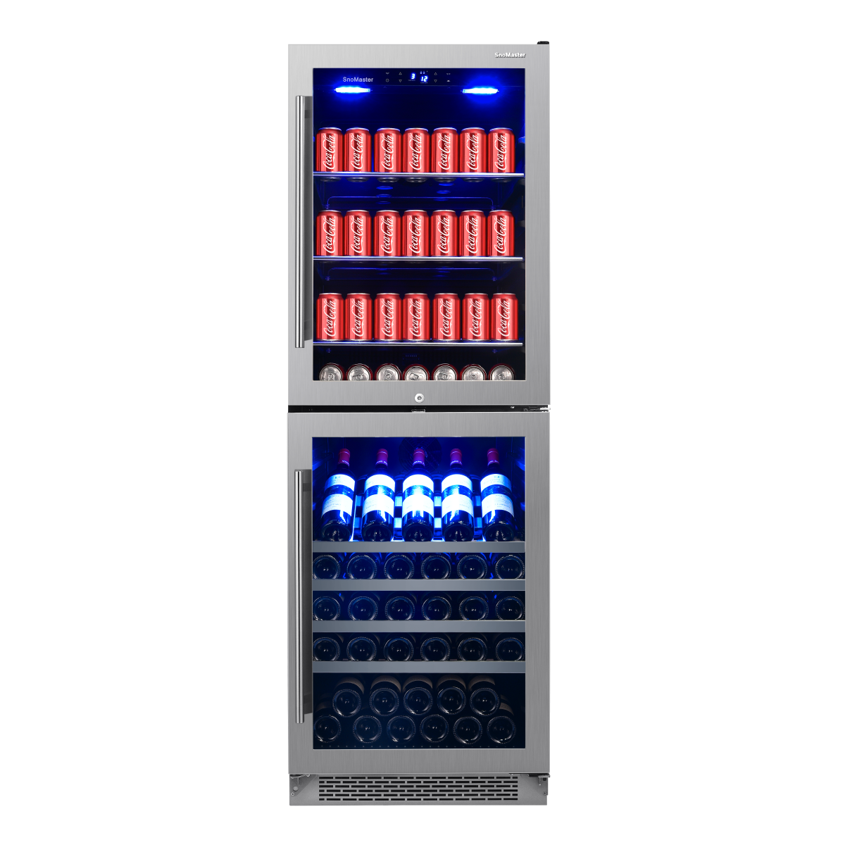 SnoMaster - 206L + 75 Bottle Upright Double Door Beverage/Wine Cooler (SMBW-180)