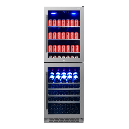 SnoMaster - 206L + 75 Bottle Upright Double Door Beverage/Wine Cooler (SMBW-180)