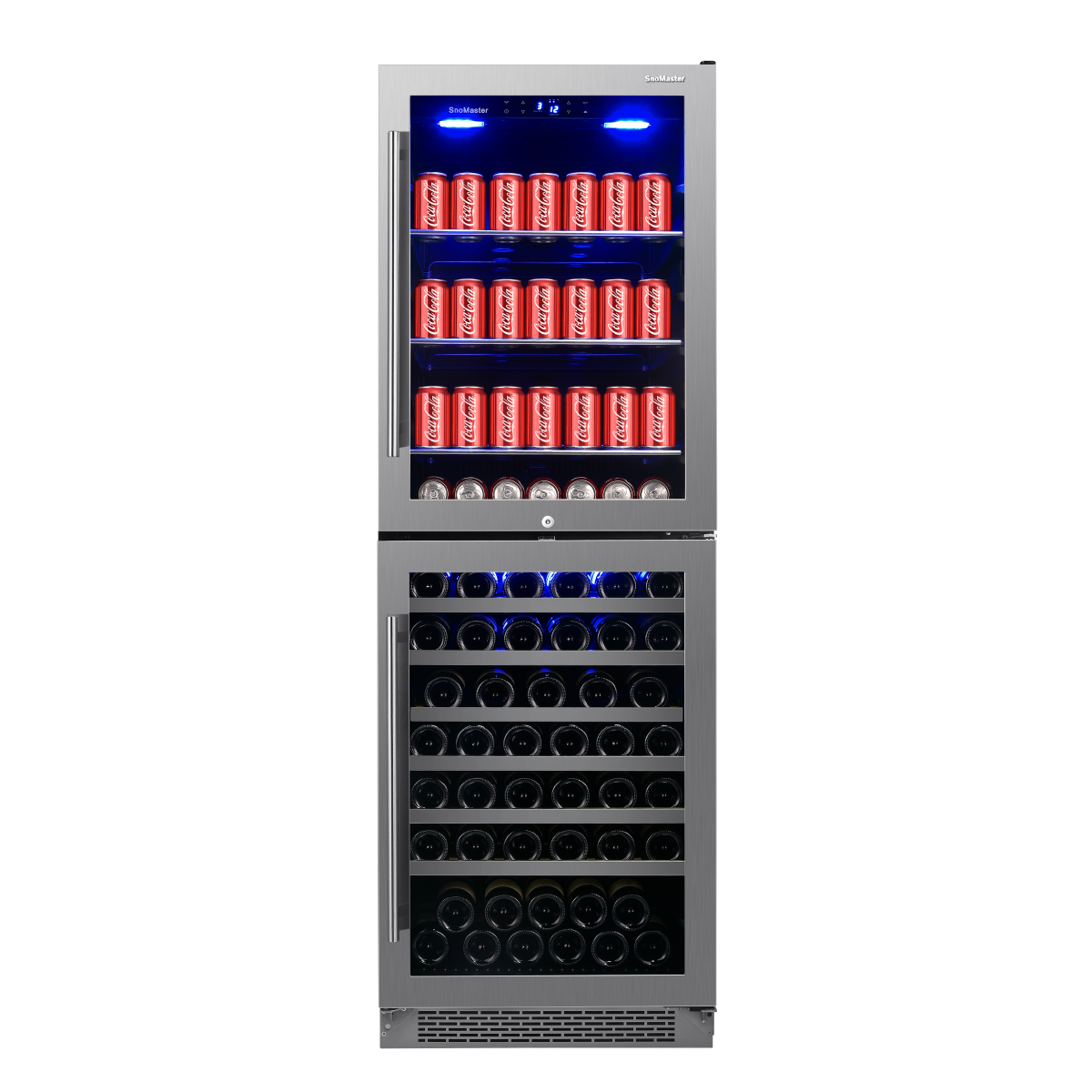 SnoMaster - 206L + 75 Bottle Upright Double Door Beverage/Wine Cooler (SMBW-180)