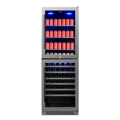 SnoMaster - 206L + 75 Bottle Upright Double Door Beverage/Wine Cooler (SMBW-180)