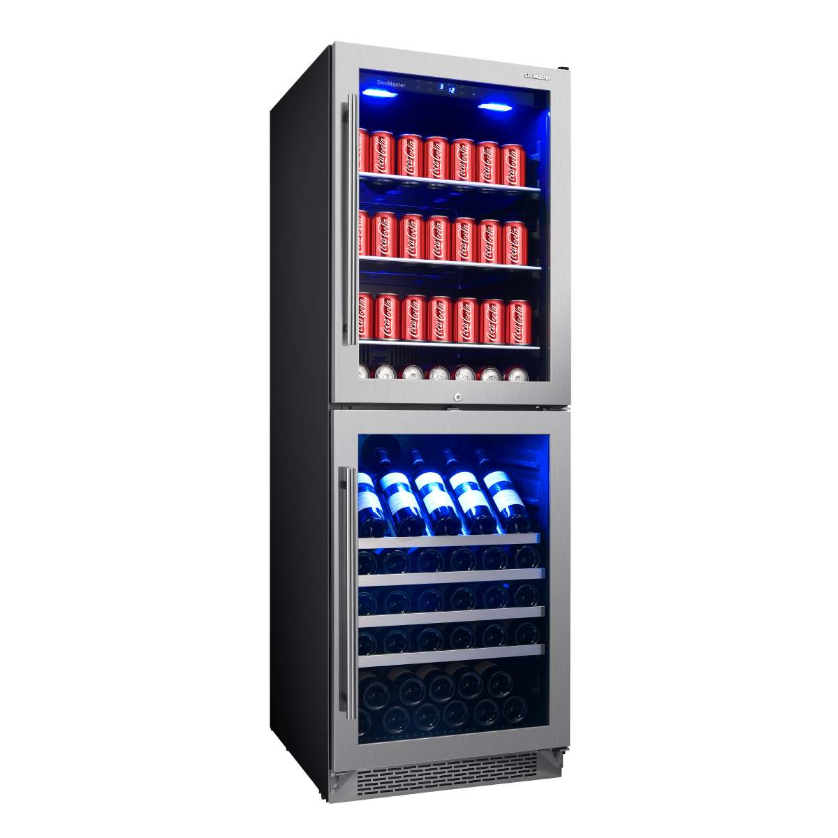SnoMaster - 206L + 75 Bottle Upright Double Door Beverage/Wine Cooler (SMBW-180)