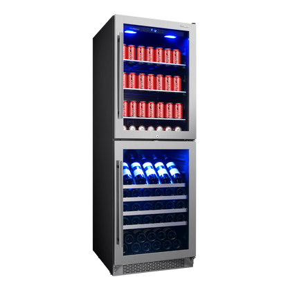 SnoMaster - 206L + 75 Bottle Upright Double Door Beverage/Wine Cooler (SMBW-180)