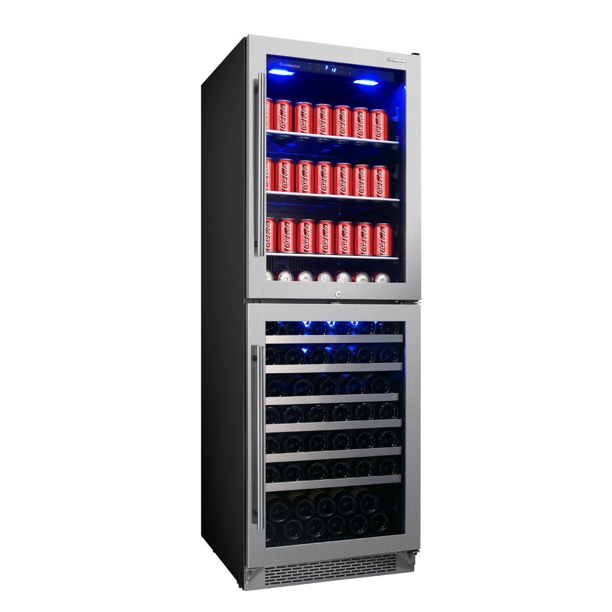SnoMaster - 206L + 75 Bottle Upright Double Door Beverage/Wine Cooler (SMBW-180)