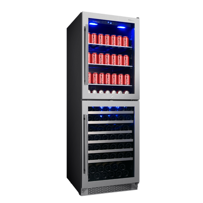 SnoMaster - 206L + 75 Bottle Upright Double Door Beverage/Wine Cooler (SMBW-180)