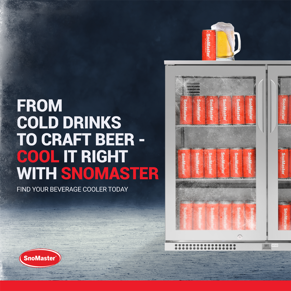 SnoMaster - 200L Under-Counter Beverage Cooler - Stainless Steel (SMBC-200(SS))