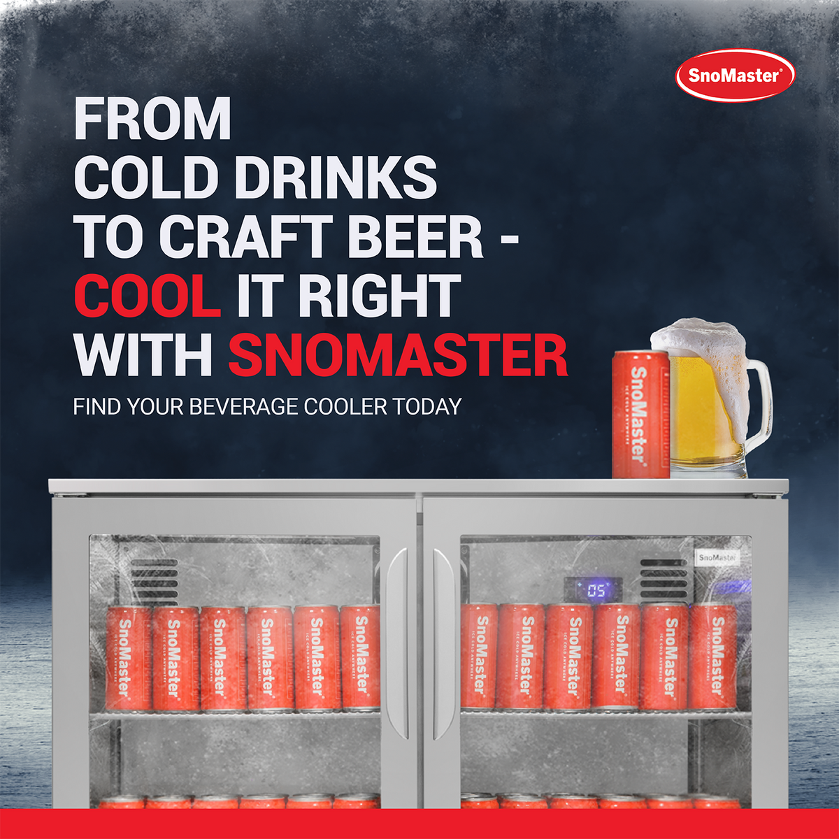 SnoMaster - 200L Under-Counter Beverage Cooler - Stainless Steel (SMBC-200(SS))