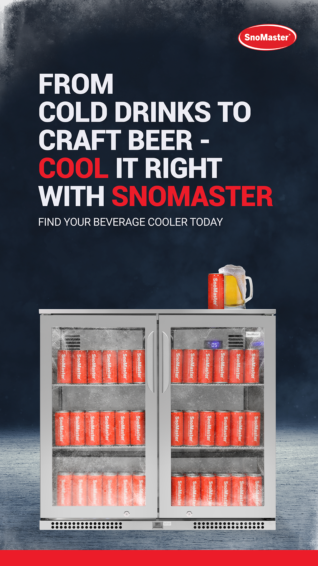 SnoMaster - 200L Under-Counter Beverage Cooler - Stainless Steel (SMBC-200(SS))